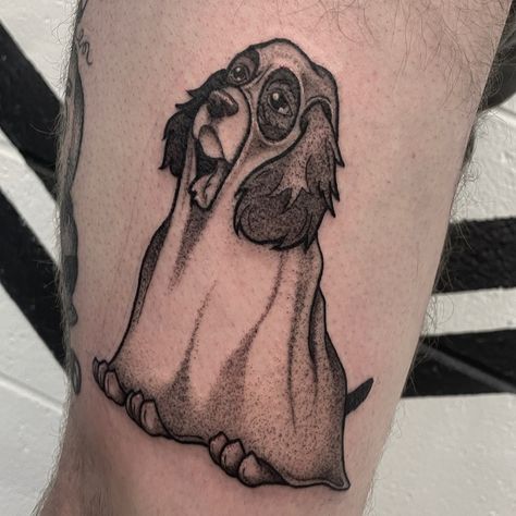 Ghost doggie 👻 🐶 Thank you Mitchel for coming in! • • • • #ghostdog #dog #dogtattoo #ghosttattoo #tattoo #ink #inked #blackandgrey #blackandgreytattoo #blackandgreytattoos #linework #cutetattoo #cute #dogs #michigantattooers #michigantattooartist #femaletattooartist #tattooer #tattooartist #tattoos Spooky Dog Tattoo, Halloween Dog Tattoo, Demon Dog Tattoo, Ghost Dog Tattoo, Dog Tattoo Flash, Tattoo Perro, Michigan Tattoos, Energy Tattoo, Puppy Tattoo