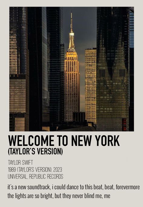 Welcome To New York Taylor Swift Poster, New York Taylor Swift, Taylor Polaroid, Polaroid Poster Taylor Swift, Songs Poster, Poster Taylor Swift, Films Posters, Minimal Posters, Song Posters