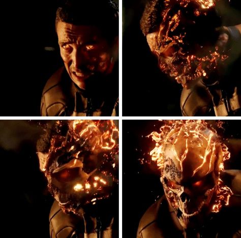 Marvel's Agents of S.H.I.E.L.D. Season 4, episode 1: The Ghost  Robbie Reyes turning into Ghost Rider Ghost Rider Agents Of Shield, New Ghost Rider, Robbie Reyes, Spirit Of Vengeance, Johnny Blaze, Marvel Wallpapers, Marvel Agents Of Shield, Emo Pfp, Phil Coulson