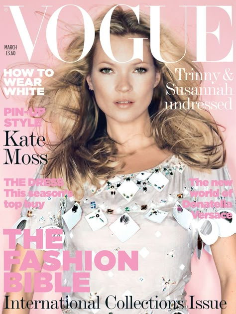 Vogue UK, March 2006. Photographed by Nick Night Kate Moss Hair, Kate Moss Style, Fashion Bible, Vogue Magazine Covers, Vogue Archive, Vogue Covers, Vogue Uk, Original Fashion, Vogue Magazine