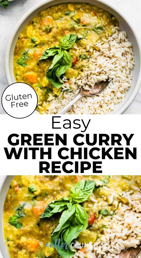 One Pot Green Curry Chicken And Rice, Easy Green Curry Chicken, Africa Dishes, Easy Green Curry, Easy Chicken Curry Recipe, Asian Herbs, Cotter Crunch, Green Chicken Curry, Monday Meals