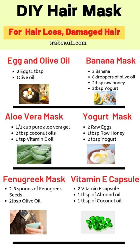 15 Homemade Natural DIY Masks for Hair Growth – Trabeauli Homemade Hair Treatments, Hair Care Remedies, Hair Mask For Growth, Hair Growing Tips, Receding Hairline, Be Soft, Homemade Hair Products, Diy Hair Mask, Diy Hair Care