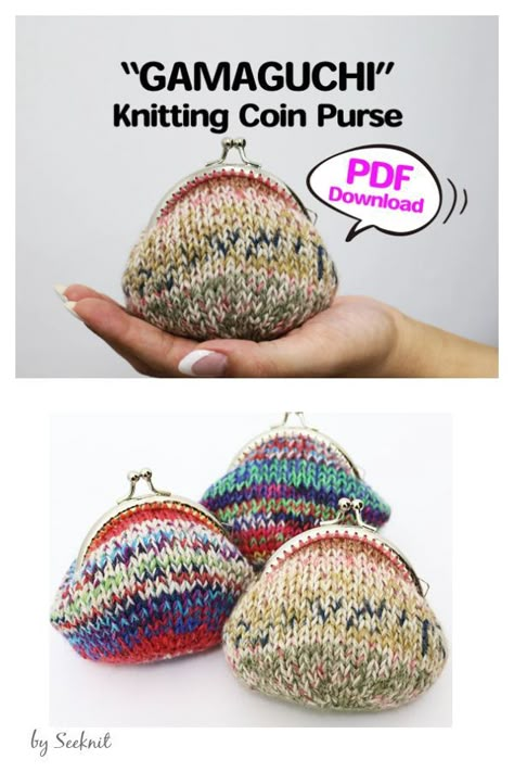 Coin Purse Knitting Pattern Coin Purse Knitting Pattern, 2 Hour Knitting Projects, Knitted Coin Purse, Knit Coin Purse Free Pattern, Knitted Purse Patterns Free, Knit Pouch Pattern Free, Churchmouse Patterns, Knit Purse Patterns Free, Crochet Coin Purse Free Pattern