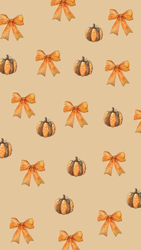 Fall Coquette Wallpaper, Thanksgiving Iphone Wallpaper, Fall Bows, Fall Wallpaper, Fall Pumpkins, Scrapbook Paper, Iphone Wallpaper, Thanksgiving, Iphone