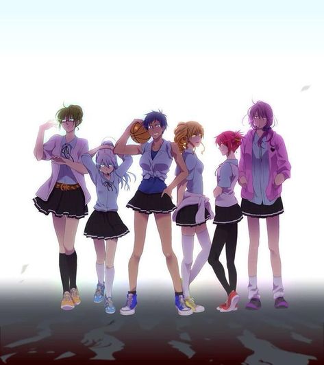 Kuroko No Basket Genderbend, Kuroko Genderbend, Knb Genderbend, Anime Genderbend, Aomine Kuroko, Kurokos Basketball, Photo Manga, Kuroko No Basket Characters, Midorima Shintarou