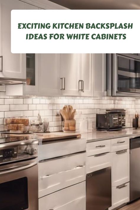 Discover a world of endless possibilities with these stunning kitchen backsplash ideas that perfectly complement white cabinets. From sleek subway tiles to intricate mosaics, these designs will elevate your space and create a beautiful focal point in your kitchen. Whether you prefer a classic, timeless look or a modern, eclectic style, there's something here for everyone! Get inspired to transform your kitchen into the heart of your home with these fabulous ideas for kitchen backsplashes with wh Timeless Backsplash Kitchen, Backsplash Ideas With White Cabinets, Backsplash Ideas For White Cabinets, White Tile Kitchen Backsplash, White Kitchen Tiles, Tile Layout, Kitchen Backsplash Ideas, Ideas For Kitchen, Modular Kitchen Design