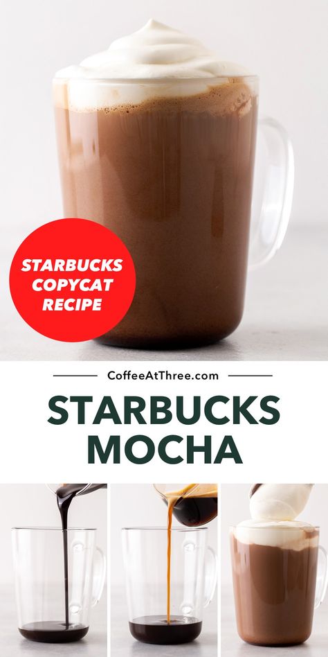 Copycat Starbucks Cafe Mocha, Best Mocha Recipe, Caffe Mocha Starbucks, Mocha Macchiato Recipe, Iced Cafe Mocha Recipe, Starbucks Hot Mocha Recipe, Coffee Recipes Keurig, Caffe Mocha Recipe, Starbucks Mocha Drinks Recipes