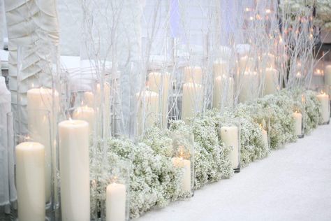 Winter Wonderland Wedding Ceremony Decor, Winter Wonderland Wedding Ceremony, Winter Ceremony Decor, Budget Wedding Decorations, Wedding Decor Aesthetic, Wonderland Wedding Decorations, Winter Wonderland Wedding Theme, Decoration Ideas Wedding, Winter Ceremony