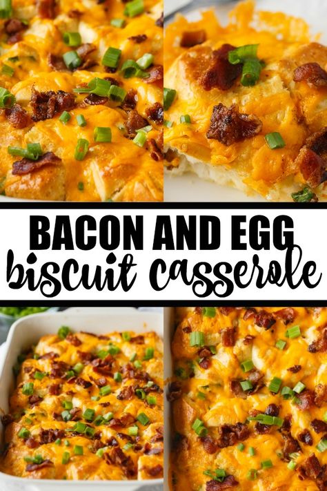 Egg Biscuit Casserole, Biscuit Casserole, Breakfast Casserole With Biscuits, Easy Breakfast Casserole, Easy Breakfast Casserole Recipes, Egg Biscuits, Bacon Casserole, Biscuits Casserole, Breakfast Casserole Bacon