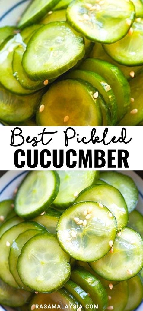 How To Pickle Cucumbers, Pickled Cucumber Recipe, Pickle Cucumbers, Cucumber Recipes Healthy, Pickling Cucumbers Recipe, Pickled Things, Pickled Cucumber Salad, Quick Pickles, Cucumber Canning