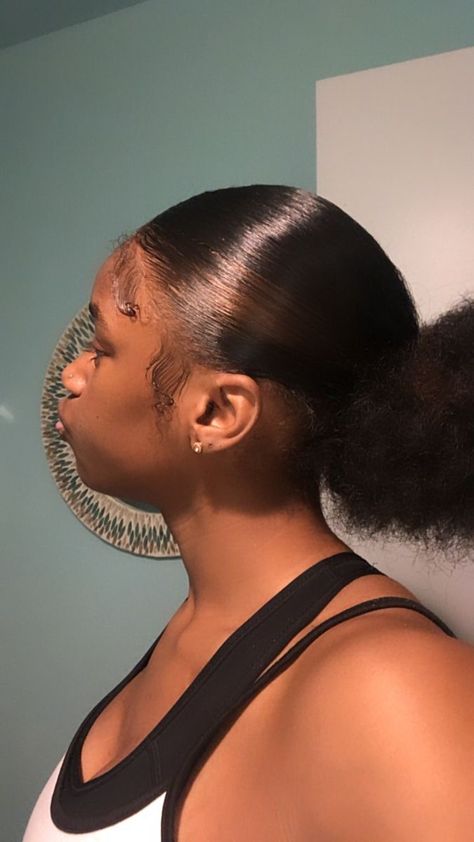 Black girl slick back puff Dyed Ends Of Hair Black Women, Skunk Stripe 4c Hair, Slick Back Puff, Brown Skunk Stripe, Dyed Ends Of Hair, Side Profiles, Puffy Hair, Skunk Stripe, Dyed Curly Hair