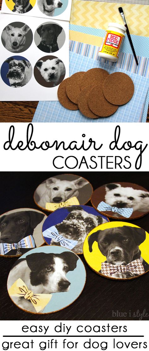 Bowtie Dog Coasters Dog Craft Pet Lover Easy Dog Craft, Diy Dog Gifts, Dog Coasters, Dog Craft, Dogs Diy Projects, Diy Tumblr, Monthly Crafts, Diy Father's Day Gifts