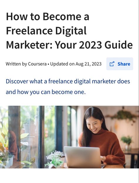 How to Become a Freelance Digital Marketer: Your 2023 Guide | Coursera Organizing Time Management, Describe Your Personality, Freelance Business, Email Marketing Campaign, Digital Marketer, Marketing Course, Marketing Goals, Guided Writing, Social Media Advertising