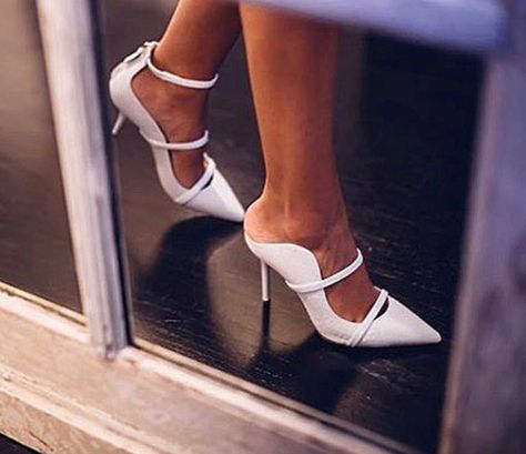 Malone Souliers Malone Souliers Heels, Instagram Shoes, One Day Bridal, Heels White, Malone Souliers, Bridal Heels, Shoe Inspiration, White Bridal, Day Wedding