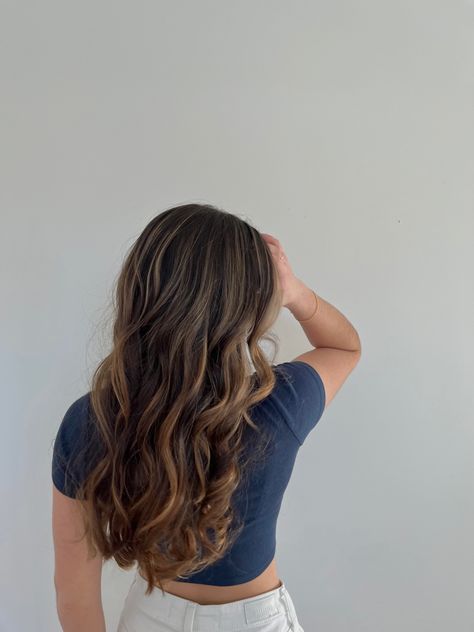 Lightened Brown Hair, Dye Brown Hair, Hair Dye Brown, Balayage Dark Hair, Dark Hair Balayage, Brown Hair Aesthetic, Balayage Dark, Lightened Hair, Highlights For Dark Brown Hair