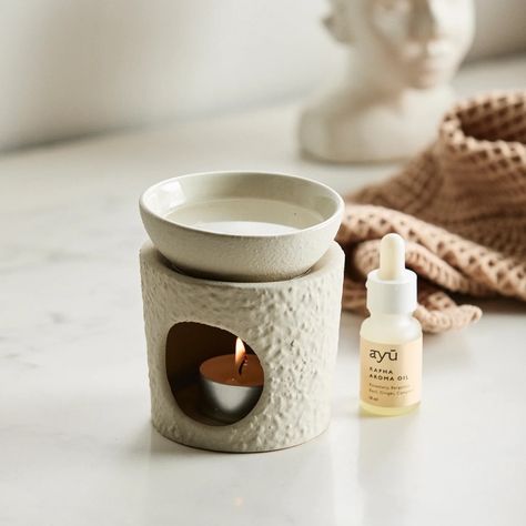 Autumn is officially upon us. Spread warmth and coziness indoors with our new aroma burner made from ceramic. Pour water into the bowl, add a few drops of aroma oil, light the candle and let the delightful scent spread throughout the room. Use AYU Aroma Oil with the AYU oil burner. The herbs and aromatic oils of AYU products are carefully selected. to nurture and balance your body and mind. _______ #aromaburner #burner #aromaoil #aromaoilburner #ceramics #ceramicburner Aroma Burner, Ceramic Oil Burner, Oil Light, Aromatic Oils, Aroma Oil, Oil Burner, Body And Mind, Oil Burners, Herbs