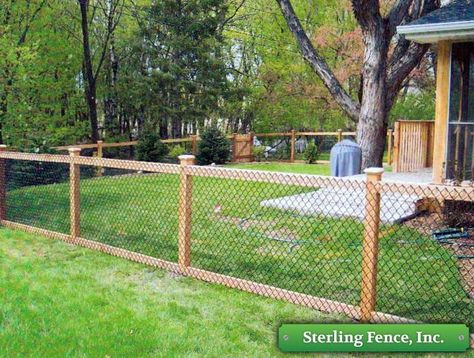 Fencing Chainlink Fence, Yard Project, Dog Ideas, Chain Link Fence, Dog Fence, Backyard Fences, Wood Fence, Chain Links, Backyard Fun