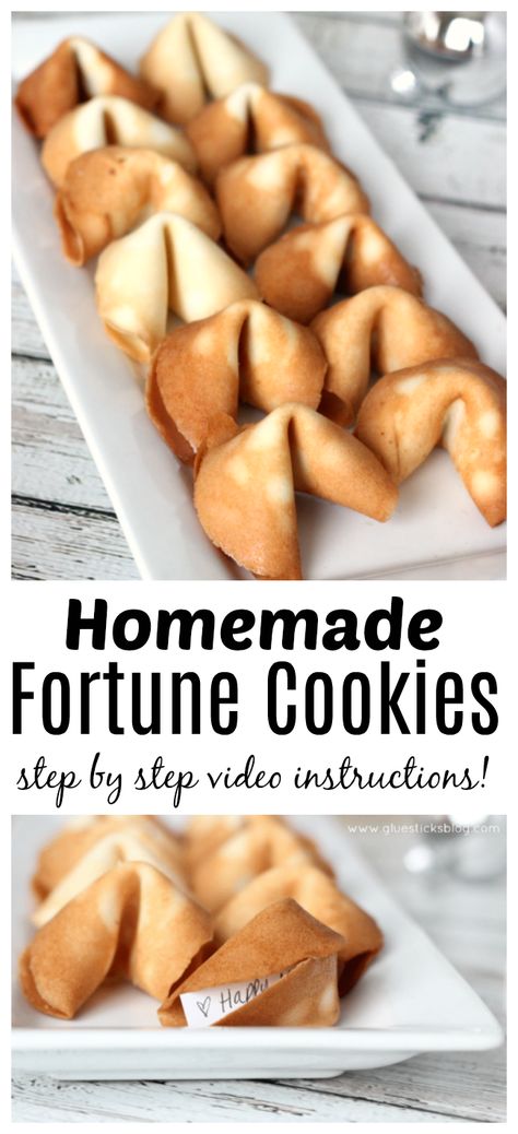 Fortune Cookie Aesthetic, Fortune Cookie Recipe, Homemade Fortune Cookies, Cookies Recipe Video, Fortune Cookies Recipe, Cookie Recipe Video, Homemade Chinese Food, Buy Cookies, Fortune Cookies