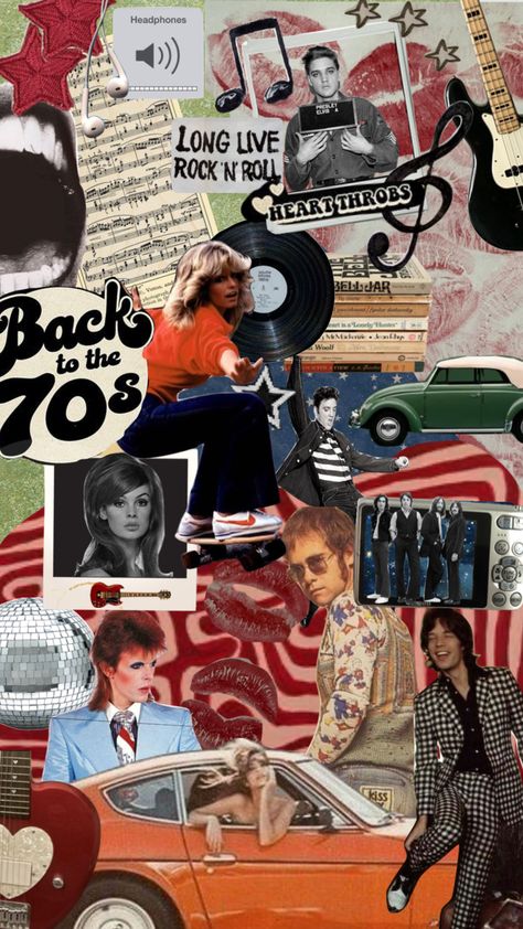 #moodboard #collage #love #70s Rock And Roll Vintage Aesthetic, 70s Collage Art, 70s Aesthetic Collage, 1970s Moodboard, 70s Music Aesthetic, 70s Yearbook, 70s Moodboard, 80s Moodboard, 60s Collage