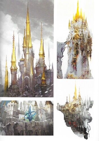 Final Fantasy Artwork, Dreamy Artwork, Castle Art, Scenery Background, Location Inspiration, Architecture Drawing Art, Architecture Painting, Fantasy Comics, Fantasy Places