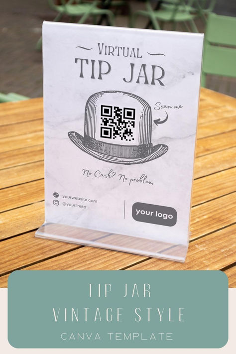 This is a vintage grey virtual tip jar DIY editable canva template. Where you can easily customize and edit the template with your business info. This template has 1 QR code. You can add your Venmo, Cashapp, Paypal or any payment app you like. Making it perfect for street performers and musicians. Virtual Tip Jar, Payment Sign, Street Performer, Scan To Pay, Street Performers, Tip Jar, Tip Jars, Jar Diy, Canva Template