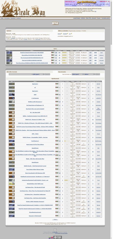 The Pirate Bay website in 2004 Pirating Websites, Pirate Bay, Frutiger Aero, The Pirate, Design Museum, History Design, Y2k Aesthetic, Back In Time, Internet Archive