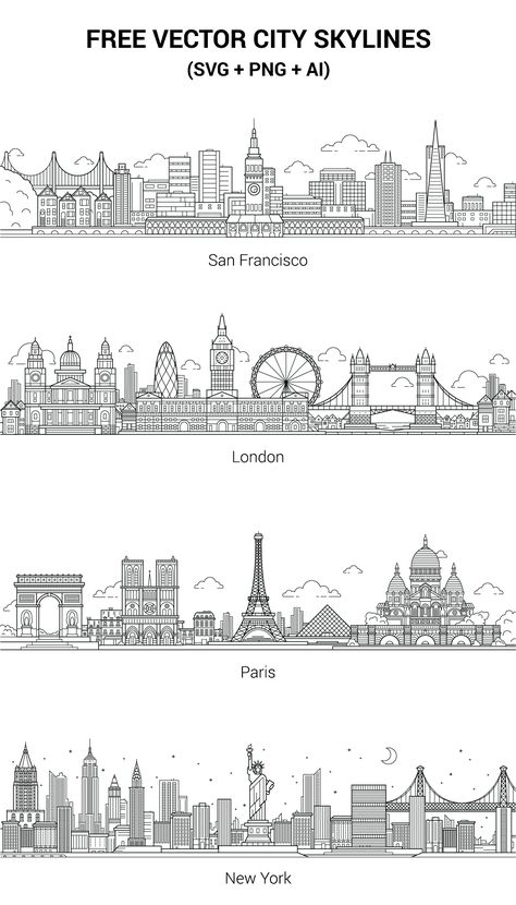 Skyline Drawing, Different Cities, City Skylines, City Drawing, Display Design, Land Art, Art Plastique, City Skyline, 그림 그리기