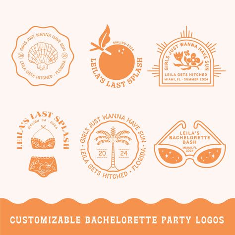 Bachelorette Branding, Pool Bachelorette Party, Bachelorette Stickers, Pool Bachelorette, Bachelorette Logo, Hotel Sweet, Tropical Bachelorette Party, Bachelorette Pool Party, Procreate Ideas