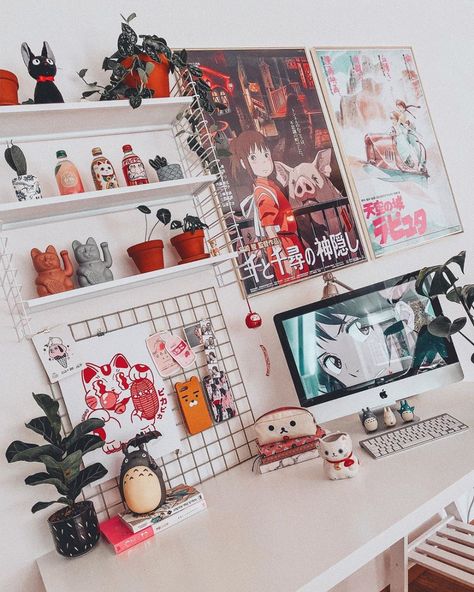 — 𝚝 𝚊 𝚖 𝚖 𝚢 🔖🌸 (@nekomatahime) • Instagram photos and videos Anime Bedroom Ideas, Otaku Room, Gamer Room Decor, Anime Decor, Study Room Decor, Have Inspiration, Anime Room, Indie Room, Cute Room Ideas