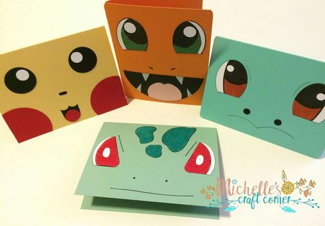 Pokemon Birthday Card, Cards Tutorial, Pokemon Diy, Disney Scrapbooking Layouts, Pokemon Party, Birthday Cards For Boys, Boy Cards, Pokemon Birthday, Gift Tag Cards