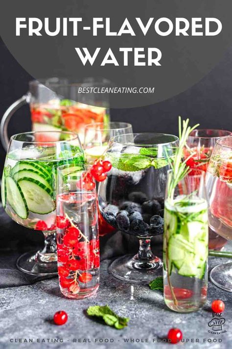 Fruit Flavored Water aka Fruit Infused Water Recipe - Best Clean Eating Fruit Flavored Water, Infused Recipes, Fruit Infused Water Recipes, Fruit Combinations, Spiced Drinks, Atkins Recipes, Infused Water Recipes, Fruit Infused Water, Best Salad Recipes