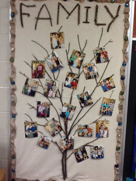 Family photo wall - Anti bias education starts with making sure all your students feel represented and comfortable in the classroom. #antibias #earlychildhood #preschoolclassroom Displaying Family Pictures, Family Tree For Kids, Classroom Preschool, Preschool Family, Trees For Kids, Reggio Inspired Classrooms, Family Tree Project, Family Photo Wall, Toddler Classroom