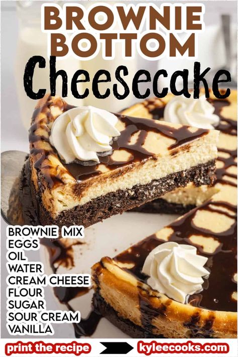 Brownie Bottom Cheesecake: A delicious combo of fudgy brownies and creamy cheesecake. Perfect for dessert lovers! 🍫🍰 Brownie Bottom Cheesecake Recipe, Brownie Bottom Cheesecake, Dessert Favorites, Easy Brownie, Cheesecake Layer, Cheesecake Brownie, Brownie Cheesecake, Fudgy Brownie, Amazing Desserts