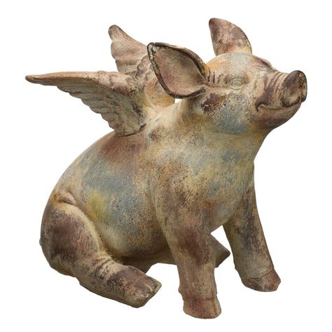 Flying Pigs Decor, Pig With Wings, Pig Statue, Pig Sculpture, Pig Decor, Garden Figurines, Pig Figurines, Magnesium Oxide, Pig Art