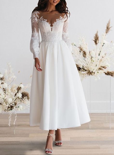 Jeweled Wedding Dress, Wedding Dresses A Line, Satin Bridal Gowns, Cheap Wedding Dresses Online, Fall Wedding Dresses, White Dresses, Online Wedding Dress, Little White Dresses, Cheap Wedding Dress