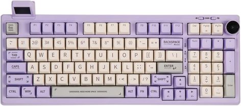 EPOMAKER RT100 97 Keys Gasket BT5.0/2.4G/USB-C Mechanical Gaming Keyboard with Customizable Display Screen, Knob, Hot Swappable Socket, 5000mAh Battery for Win/Mac (Purple, Wisteria Linear Switch) : Amazon.co.uk: PC & Video Games Epomaker Rt100, Gaming Items, Fairycore Room, Room Decor Alternative, Light Academia Room Decor, Trippy Room, Artsy Room Decor, Trippy Room Decor, Witch Room Decor