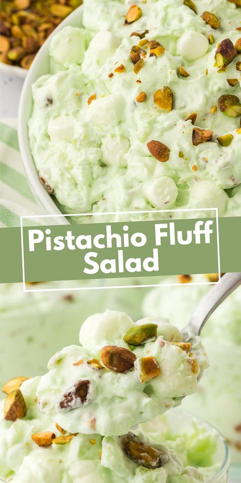 Pistachio Fluff Salad, Pistachio Pudding Salad, Pistachio Dessert Pudding, Pistachio Fluff, Cookie Salad, Fluff Salad Recipes, Ambrosia Fruit Salad, Mouthwatering Desserts, Creamy Fruit Salads