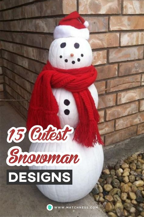 Snowman Tires Diy, Snowman Planter Ideas, Diy Snowman For Outside, Snow Men Christmas Tree Ideas, How To Make A Large Fake Snowman, Snowman Yard Decorations, Snowman Made Out Of Pumpkins, Snowman Out Of Boxes, Snowman Out Of Pumpkins