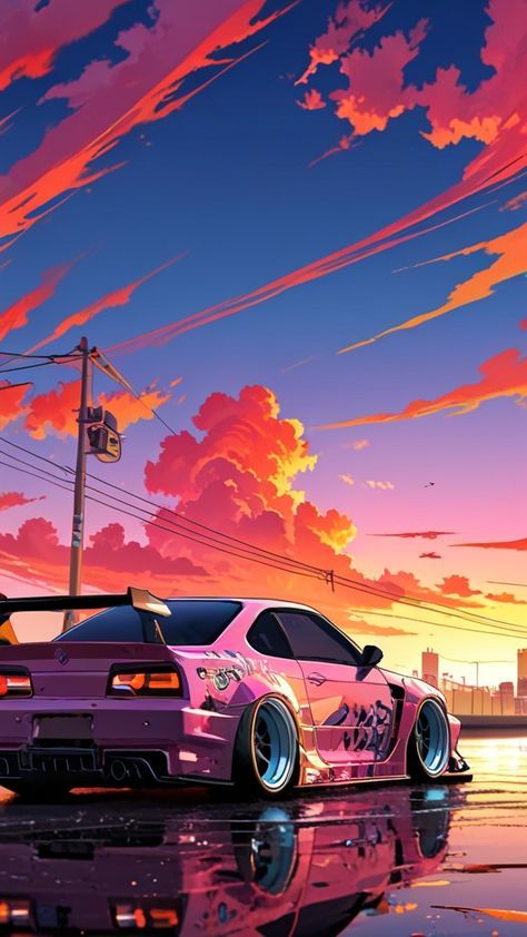 Aesthetic Jdm Wallpaper, Anime X Jdm, Cars Animated, Animated Car, Serie Bmw, Jdm Wallpaper, Dreamy Artwork, Cool Car Drawings, Automotive Artwork