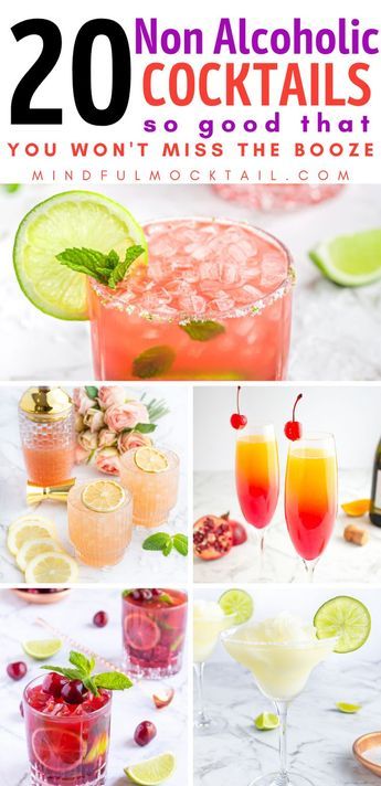 20 extremely good non alcoholic mocktails and cocktails so good that you won't mess the booze! Perfect for a 1 or a crowd! Drinks For Wedding Non Alcoholic, Sweet Mocktails Non Alcoholic, Mimosa Mocktail Non Alcoholic, Wedding Drinks Mocktails, Juice Punch Recipes Non Alcoholic, Easy Non Alcoholic Drinks 3 Ingredients, Candy Mocktails Non Alcoholic, Non Achololic Cocktails, Alcoholic Beverages Recipes