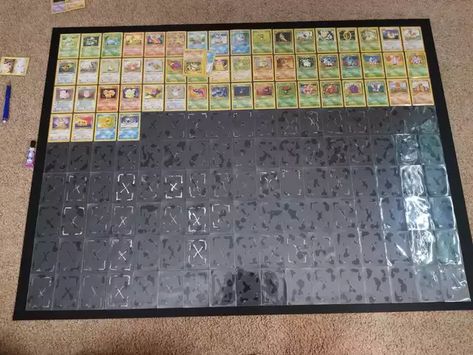 I framed all of my original 151 Pokemon cards  - Imgur Framed Pokemon Cards, Pokemon Cards Decorations, Pokemon Card Display Diy, Pokemon Display Ideas, Diy Trading Cards, Diy Pokemon Cards, Pokémon Crafts, Sports Cards Display, Baseball Card Displays