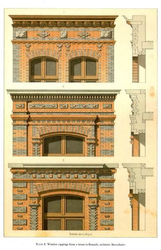 Details of Victorian Architecture : Free Download, Borrow, and Streaming : Internet Archive Architecture Blueprints, Architecture Classic, Brick Detail, Brick Arch, Brick Art, Vintage House Plans, Victorian Buildings, Brick Architecture, Brick Facade