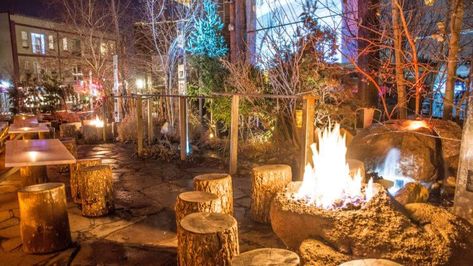 12 Most Unique Restaurants in Denver | The Denver Ear Restaurant Fireplace, Denver Travel Guide, Denver Bars, Denver Restaurants, Forest Room, Rooftop Dining, Denver Travel, Restaurant Patio, Cool Restaurant