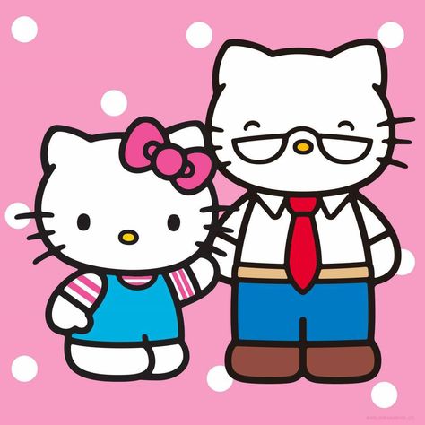 Dad Aesthetic, Dad Drawing, Happy Birthday Drawings, Happy Birthday Papa, Hello Kitty Vans, Kitty Clothes, Hello Kitty Images, Hello Kitty Clothes, Hello Kitty Aesthetic