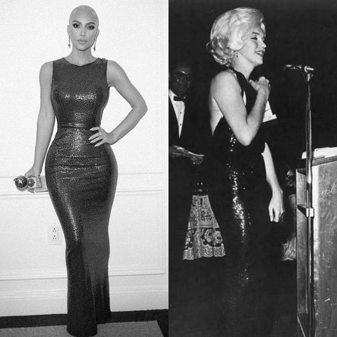 Check the Tag on Instagram: “Who: Kim Kardashian Wearing: vintage Norman Norell (owned by @juliens_auctions, the dress was worn by Marilyn Monroe to the 1962 Golden…” Kim Kardashian Marilyn Monroe Dress, Marilyn Gold Dress, Marylin Monroe Gold Dress, Marylin Monroe Some Like It Hot Dress, Marilyn Monroe How To Marry A Millionaire Premiere, Marilyn Monroe Golden Globes 1962, Marilyn Monroe Dress, Marilyn Monroe, Kim Kardashian