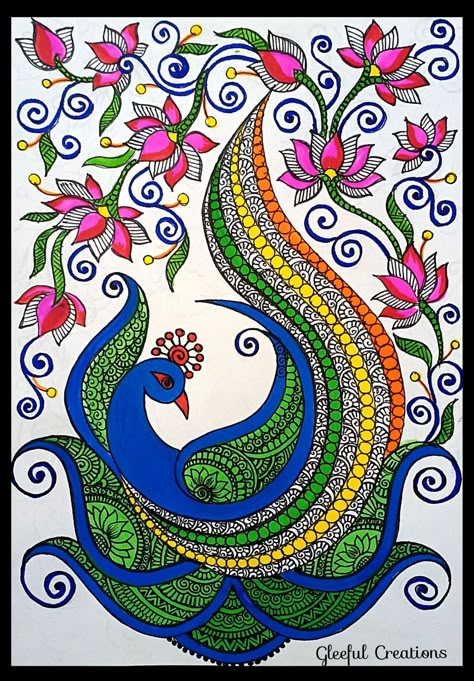 Creative Mandala Art, Madhubani Paintings Peacock, Creative Mandala, Gond Painting, Warli Art, Whimsical Art Paintings, Boho Art Drawings, Kalamkari Painting, Mandala Art Therapy