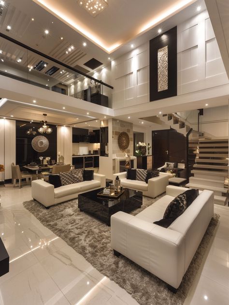 49 Modern Black and White Living Room Design and Decor Ideas – CreativeBooster Modern Indian House Design Interior, Luxury Indian Homes, Modern House Design Interior, Architecture Styles, Black Living, Black And White Living Room, Modern House Interior, House Interior Design Styles, Interior Design Your Home