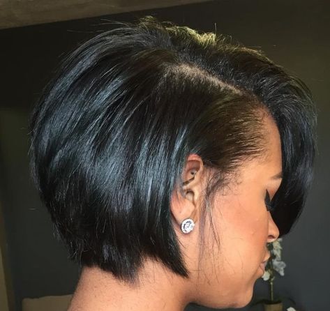 Stacked Bob Haircut African American, Natural Bobs For Black Women Short Hair, Stacked Bob Haircut Black Women, Short Haircut Black Woman, Short Relaxed Bob, Short Hairstyle Women Black Woman 4c, Short Hair Cuts For Black Women Relaxed, Short Bob Cuts For Black Women, Short Hair Blowout Black Women