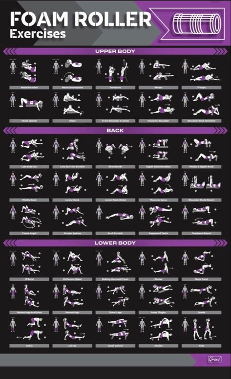 Foam Roller Workout, Exercise Poster, Roller Exercises, Gym Posters, Posters Motivational, Roller Workout, Trening Sztuk Walki, Foam Roller Exercises, Home Gym Exercises