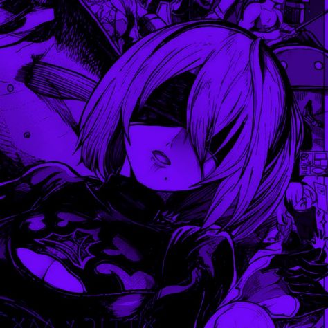 nier automata // purple icon Dark Purple Asthetics Icons, Dark Purple Anime Pfp, Purple Pfps Aesthetic, Dark Purple Anime Aesthetic, Dark Purple Aesthetic Icon Anime, Purple Y2k Pfp, Purple Pfp Icon, Anime Purple Pfp, Purple Pfp Anime